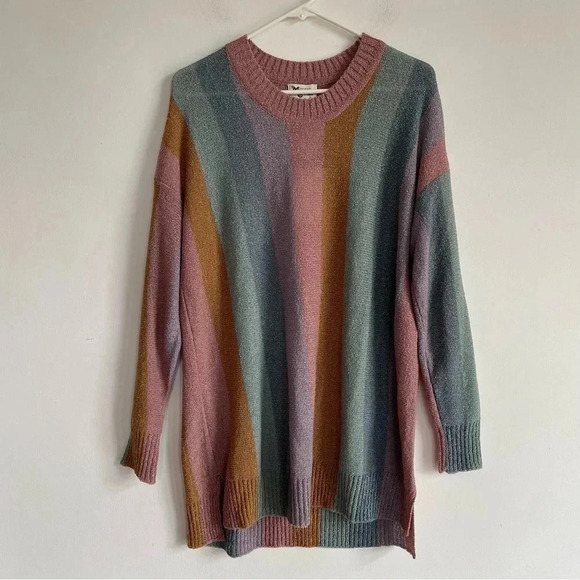 NWT Show Me Your MuMu Elodie Sweater Dusty Stripe Knit Oversized Beachy Casual - Picture 5 of 12